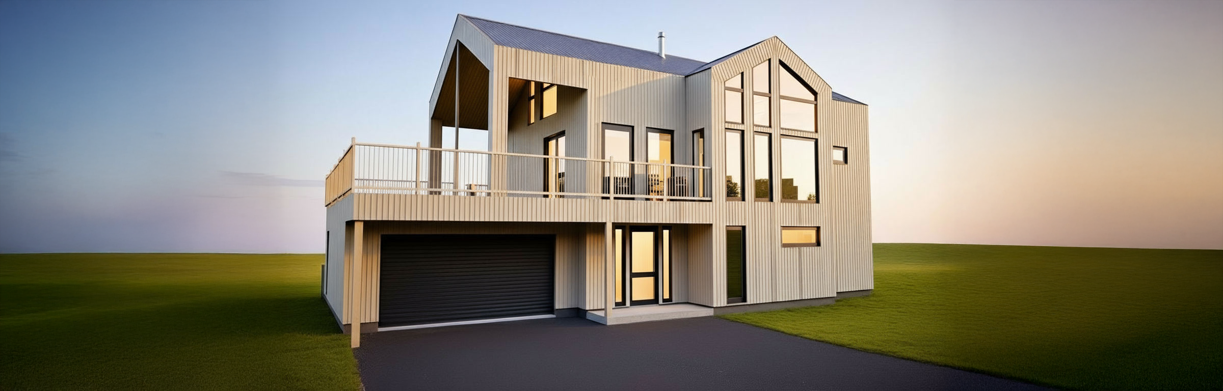 3D-visualisering av moderne enebolig